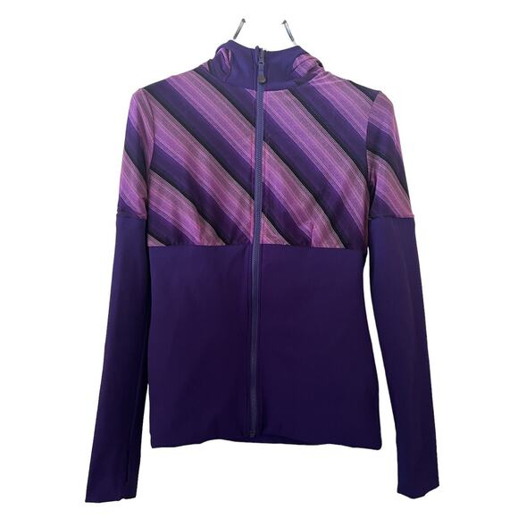 Lululemon Start It Up Purple Razzle Dazzle Reversible Zip Hooded Jacket - Sz 10 - Picture 1 of 9